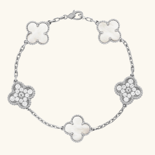 CLOVER | Bracciale Prestige Argento/Bianco