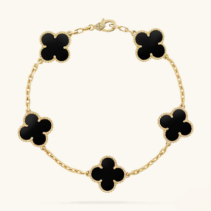 CLOVER | Bracciale Nero/Oro