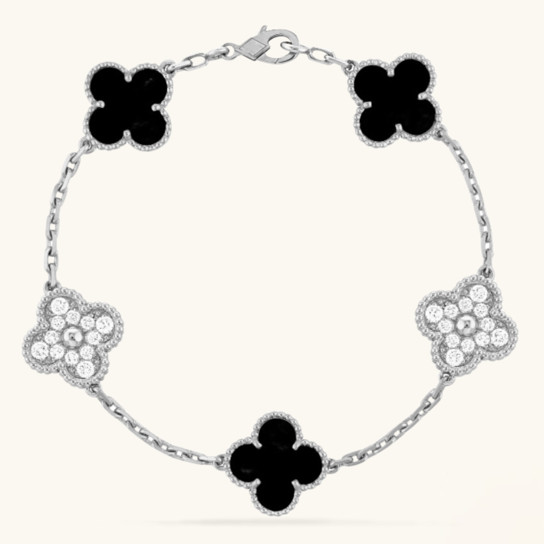 CLOVER | Bracciale Prestige Nero/Argento