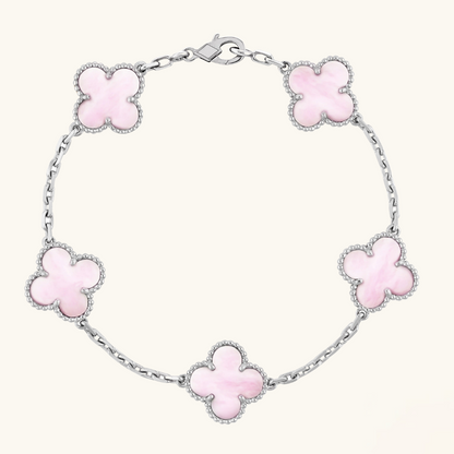 CLOVER | Bracciale Rosa/Argento