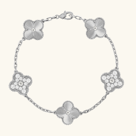 CLOVER | Bracciale in Argento Guilloché Prestige